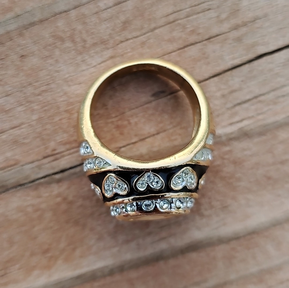 Vintage Gold Tone Citrine Statement Ring (Size 6) - Picture 2 of 7